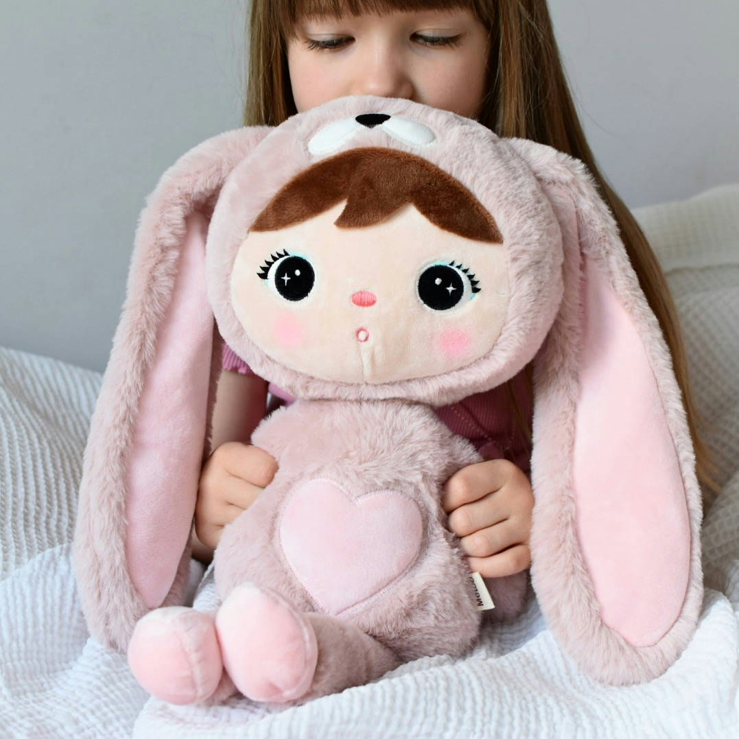 Pink rabbit, large doll with name 