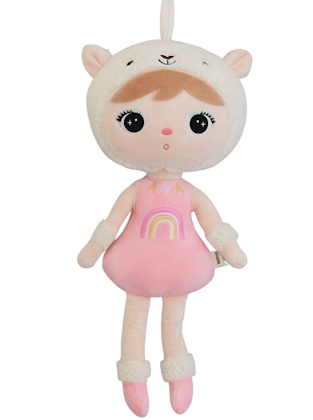 Pink alpaca, large doll with name