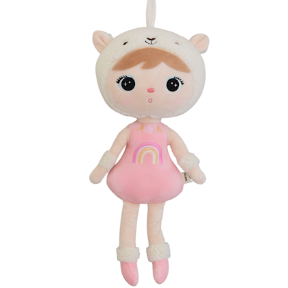 Pink alpaca, large doll with name