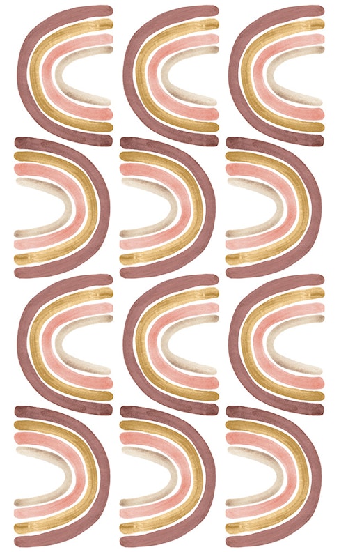 Babylove, little dusty pink rainbow, wall sticker 12 pcs