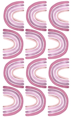 Babylove, little pink rainbow, väggklistermärke 12 st