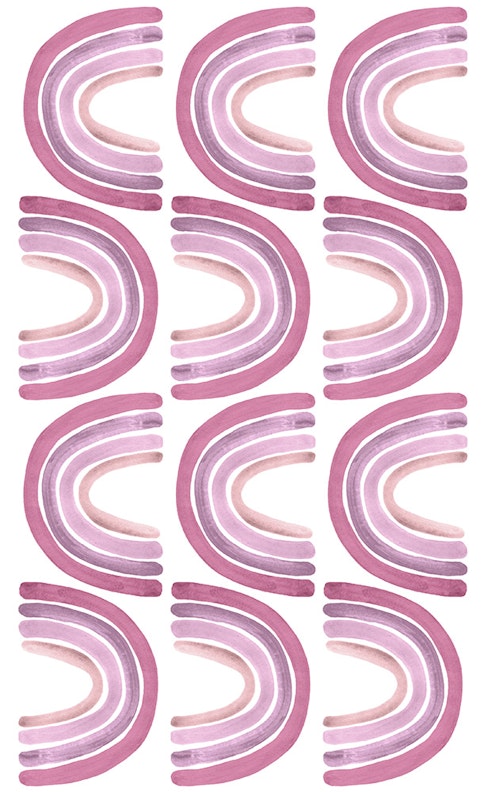 Babylove, little pink rainbow, wall sticker 12 pcs