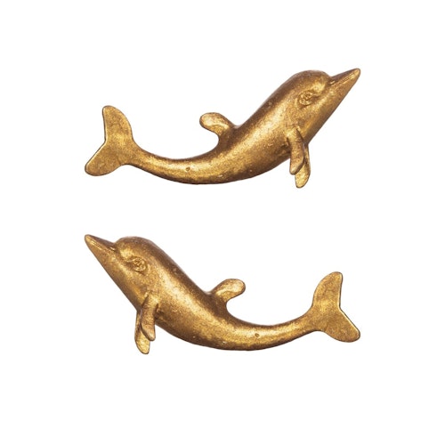 Sass & Belle, knopp guld delfin 2-pack