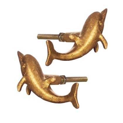 Sass & Belle, knob gold dolphin, set of 2