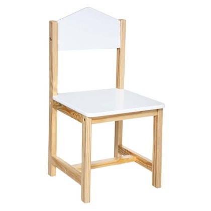 Wooden chair for the children's room, white / nature