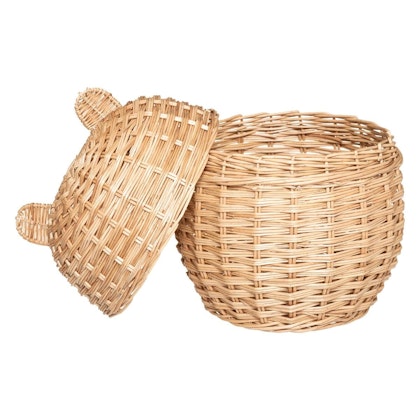 Storage basket with ears, rattan