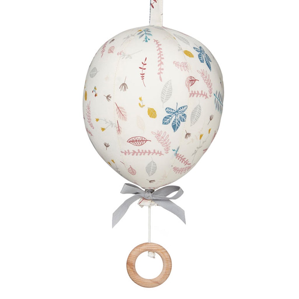 Cam Cam, music mobile balloon with bow, Pressed leaves rose 
