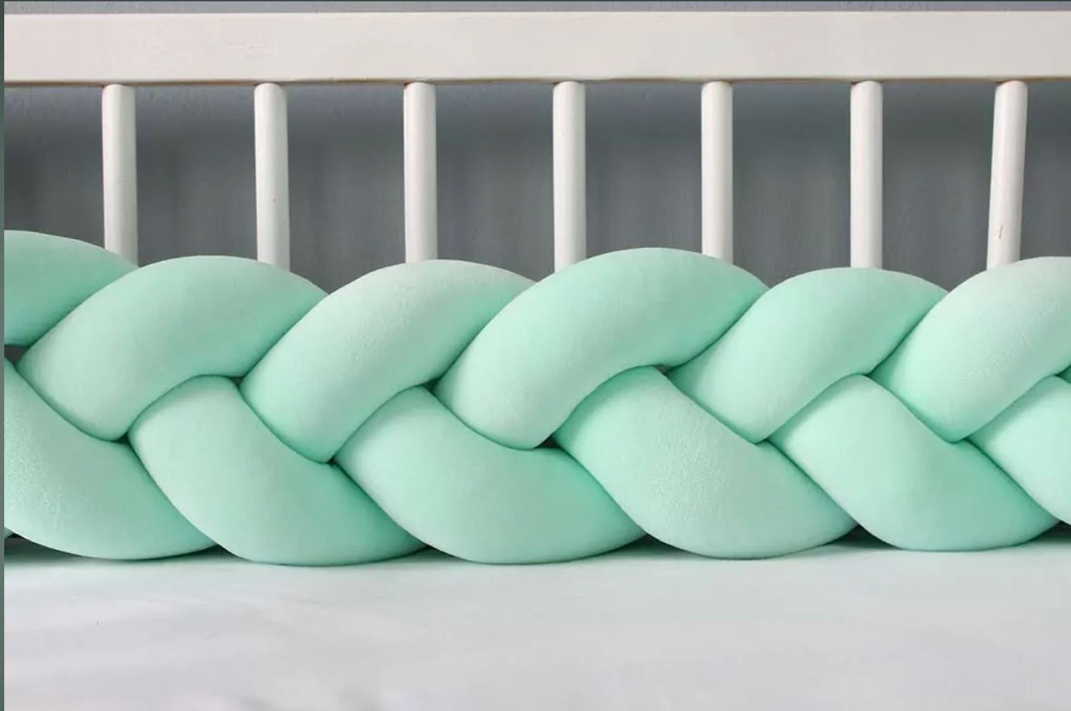 Bed bumper braided, Mint 