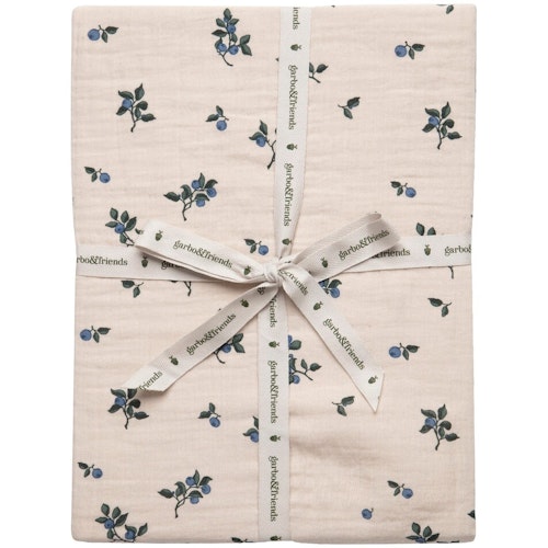 Garbo & Friends, fitted sheet in muslin junior, Blueberry