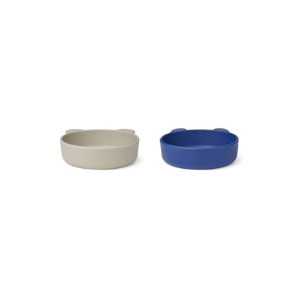 Liewood, 2-pack silicone bowls Vanessa, Mist surf blue mix