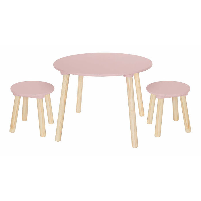 Jabadabado, Möbelset bord med två pallar, rosa 