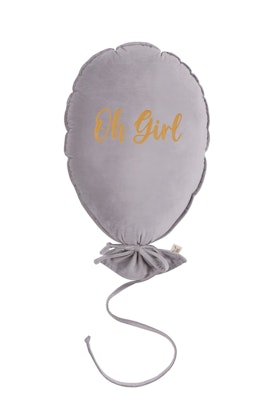 Wall decoration and velvet cushion, Oh girl-silver grey