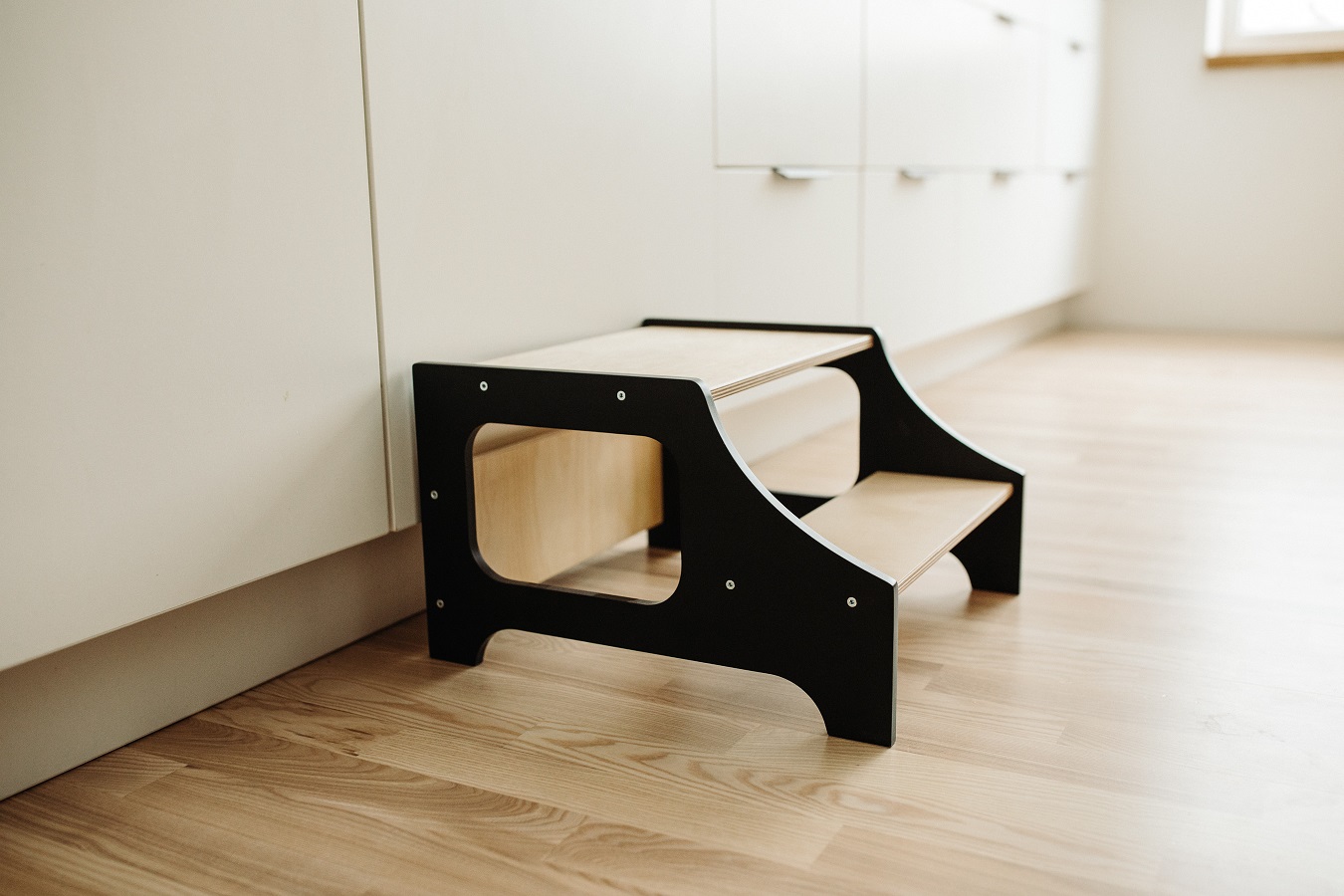 Duck Woodworks, Kitchen stool black/natural 