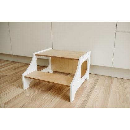 Duck Woodworks, Kitchen stool white/natural
