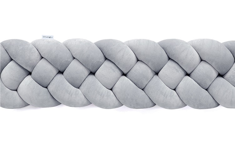 Bed bumper braided, Grey 