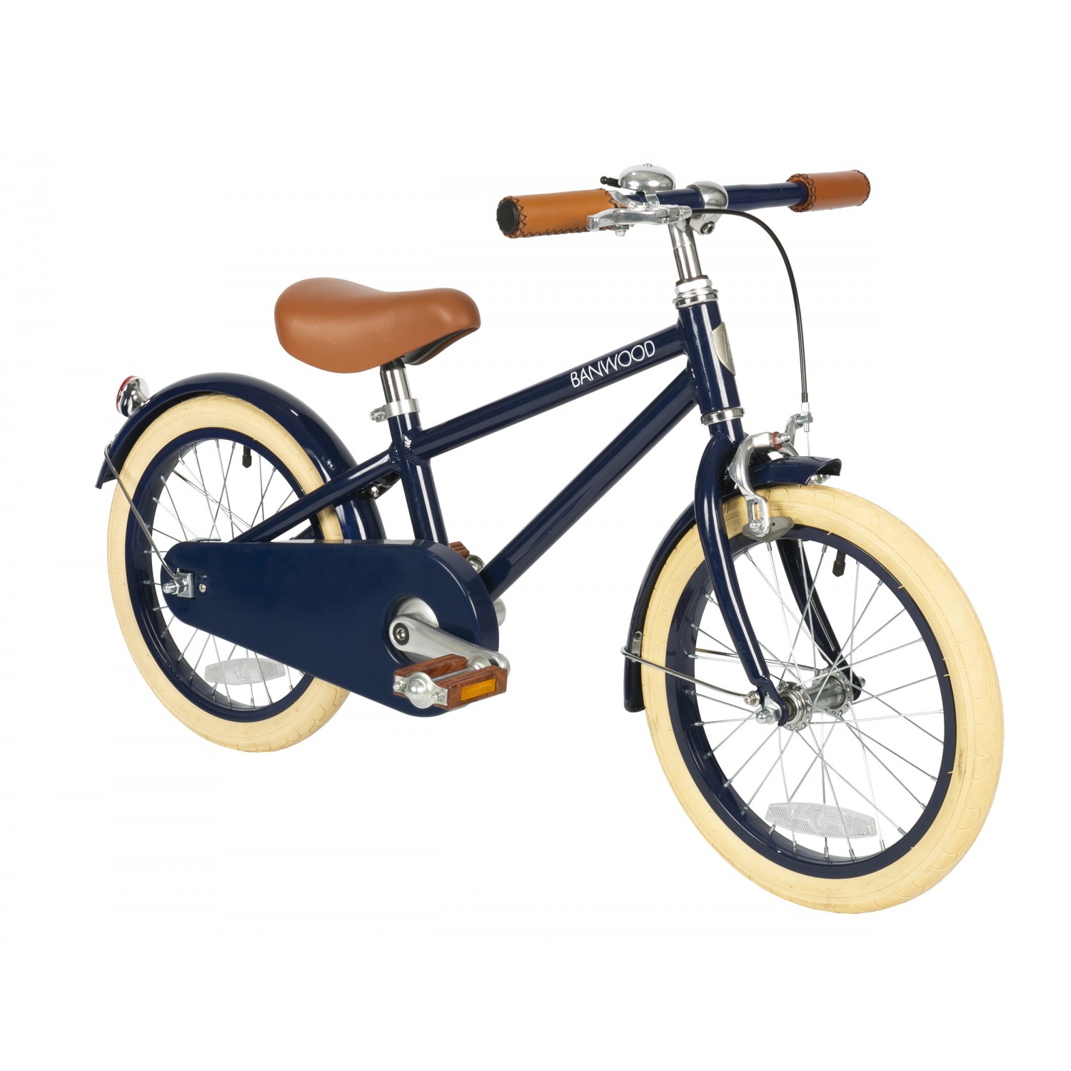 Banwood, blue children's bicycle with support wheels, Classic 
