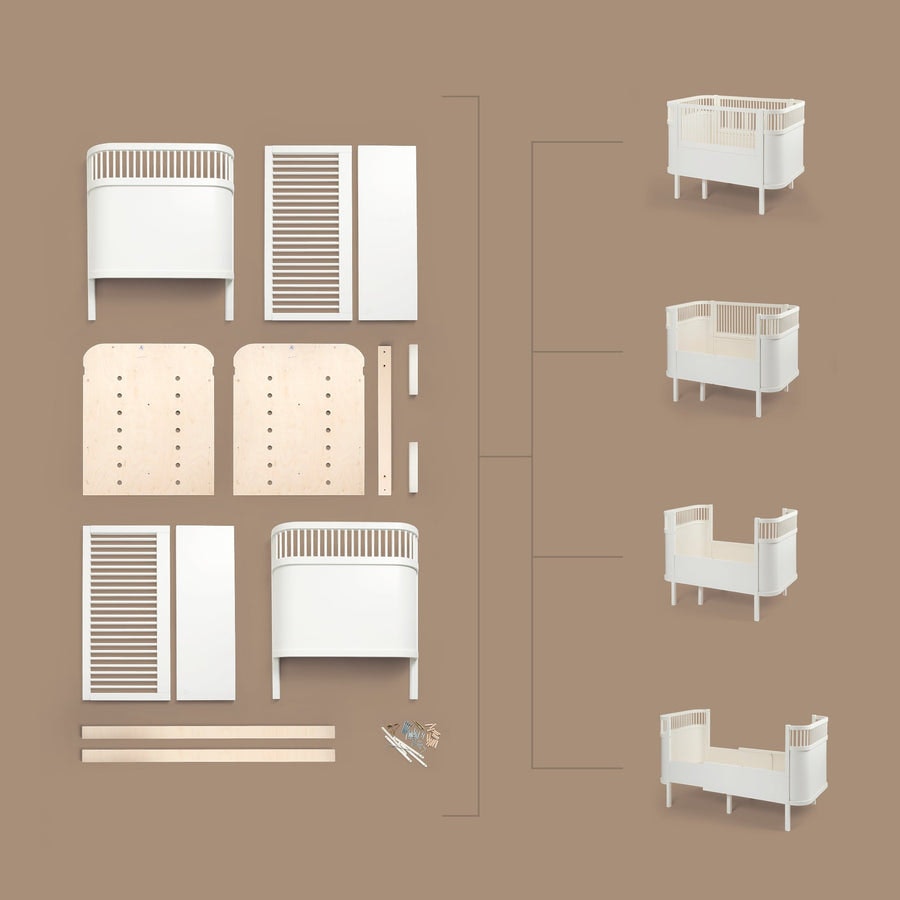 Sebra Children's Bed cot & Junior Bed Kili, Wooden Edition 