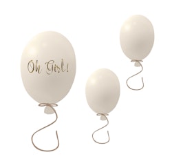 Väggklistermärke partyballonger 3-pack, cream