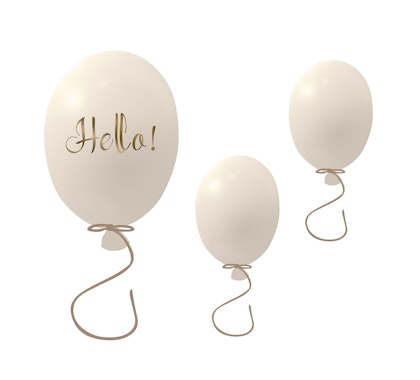 Wall sticker party balloons set of 3, cream