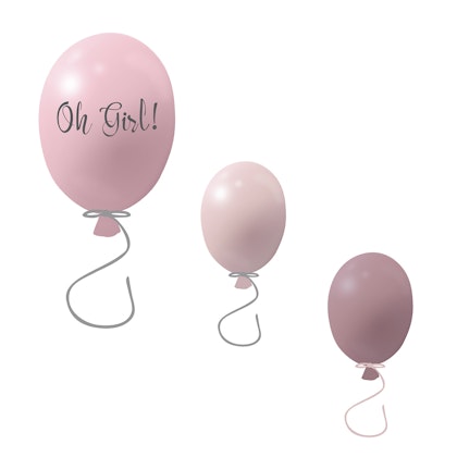 Väggklistermärke partyballonger 3-pack, rose