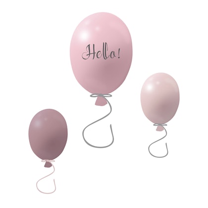 Wall sticker party balloons set of 3, rose