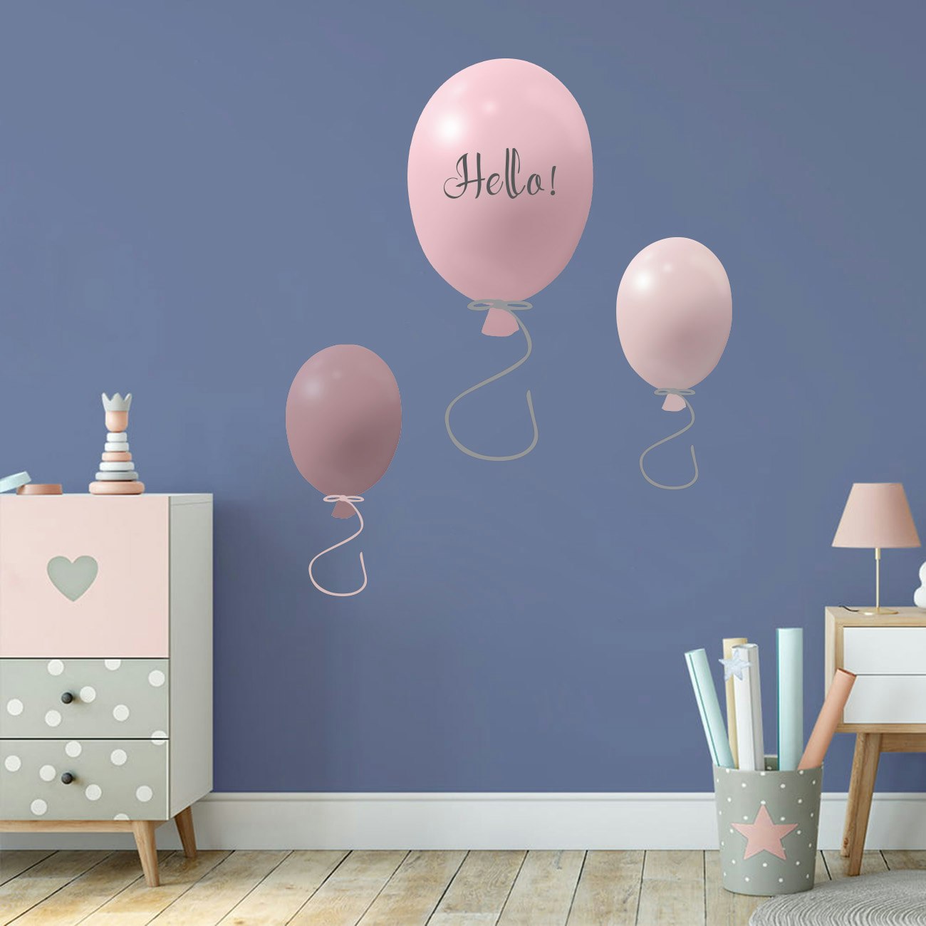 Wall sticker party balloons set of 3, rose Wall sticker party balloons set of 3, rose