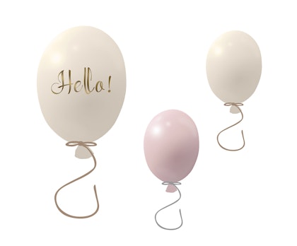 Wall sticker party balloons set of 3, rose cream