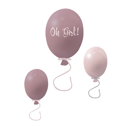 Wall sticker party balloons set of 3, dusty pink