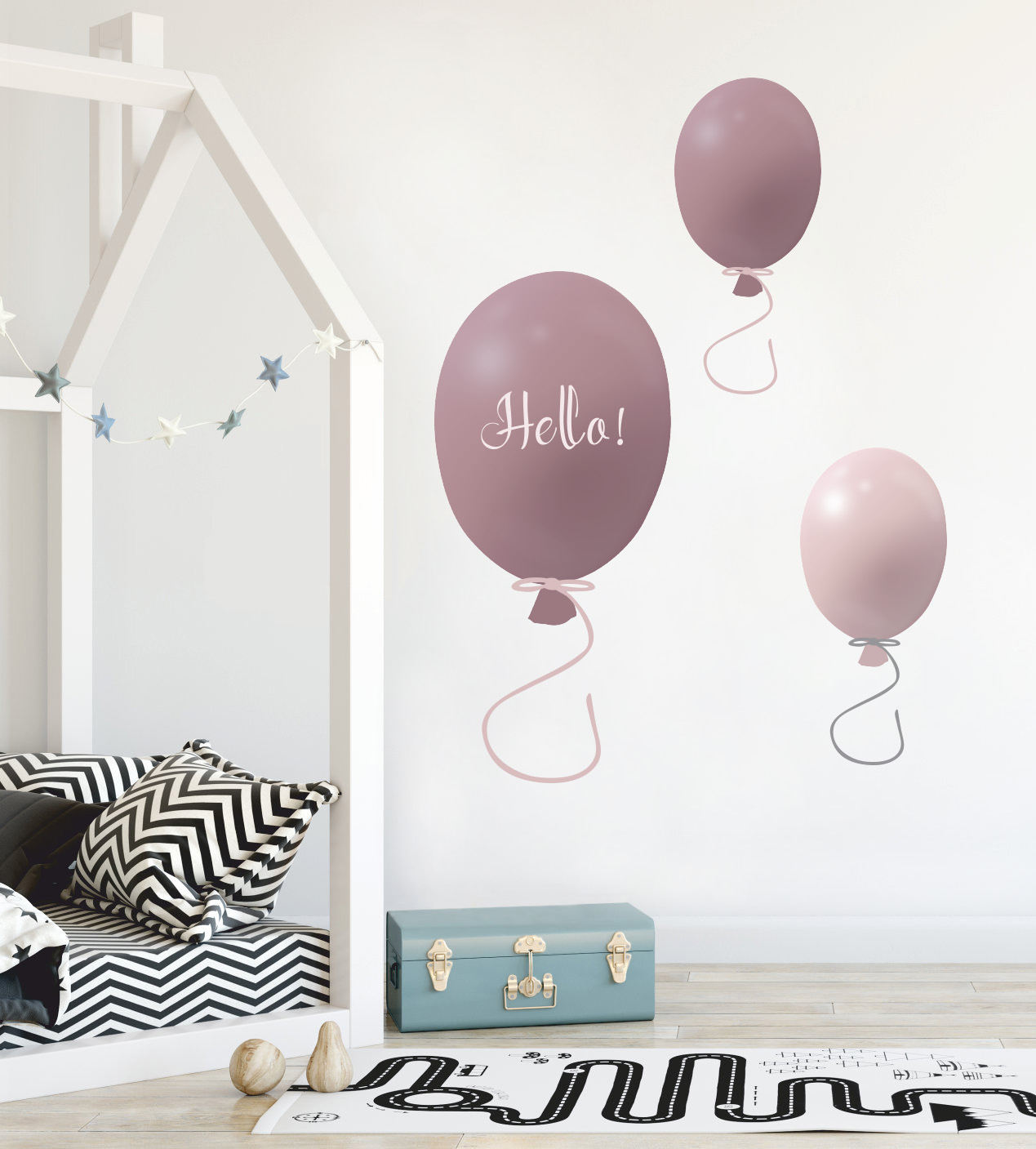 Wall sticker party balloons set of 3, dusty pink Wall sticker party balloons set of 3, dusty pink