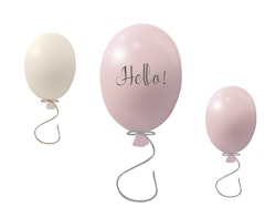 Väggklistermärke partyballonger 3-pack, powder rose