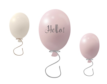 Wall sticker party balloons set of 3, powder rose