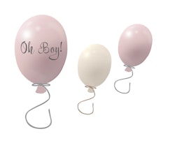 Väggklistermärke partyballonger 3-pack, powder rose