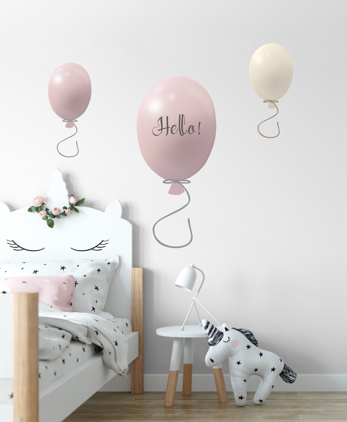 Wall sticker party balloons set of 3, powder rose Wall sticker party balloons set of 3, powder rose