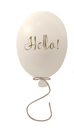 Väggklistermärke partyballong Hello, cream