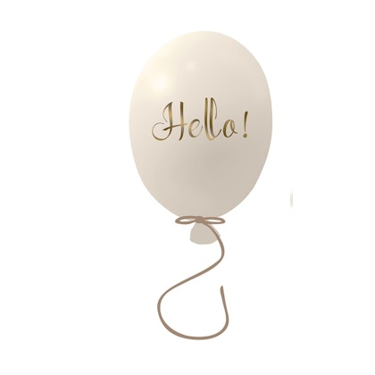 Väggklistermärke partyballong Hello, cream