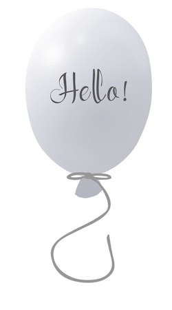 Väggklistermärke partyballong Hello, grey