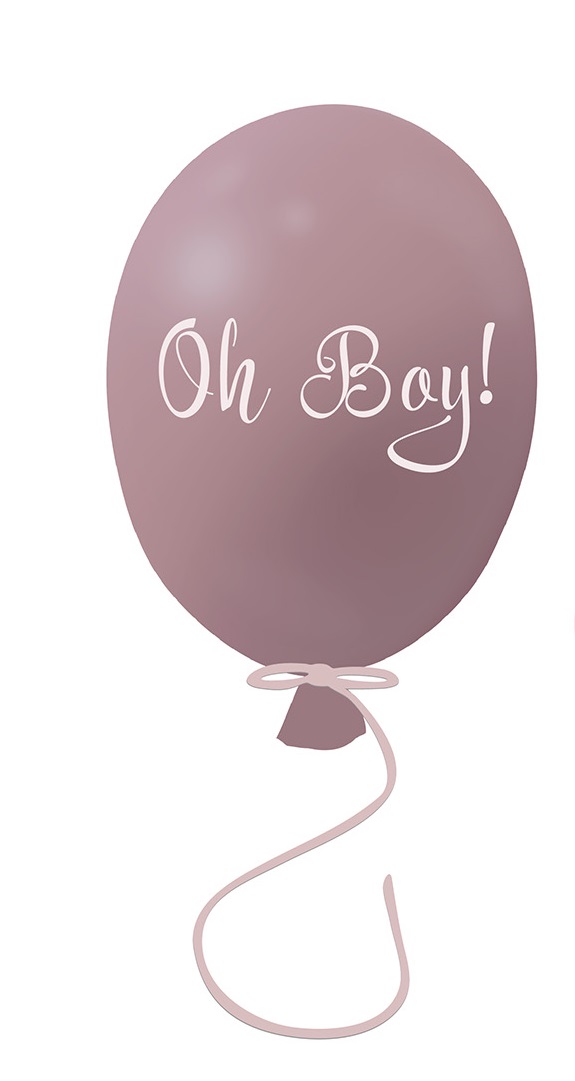 Wall sticker party balloon Oh boy, dusty pink Wall sticker party balloon Oh boy, dusty pink