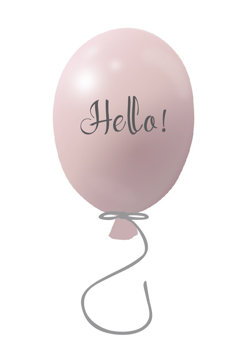 Wall sticker party balloon Hello, powder rose Wall sticker party balloon Hello, powder rose