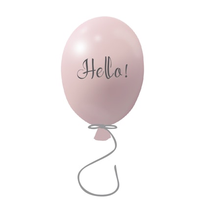 Wall sticker party balloon Hello, powder rose