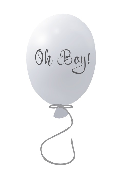 Wall sticker party balloon Oh boy, grey
