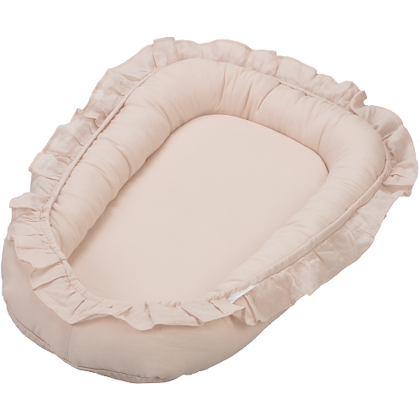 Cotton & Sweets, puderrosa babynest i 100 % linne