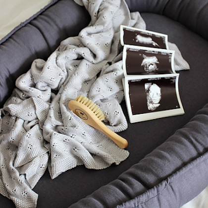 Cotton & Sweets, graphite classic baby nest in 100% linen