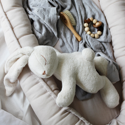 Cotton & Sweets, light grey classic baby nest in 100% linen 