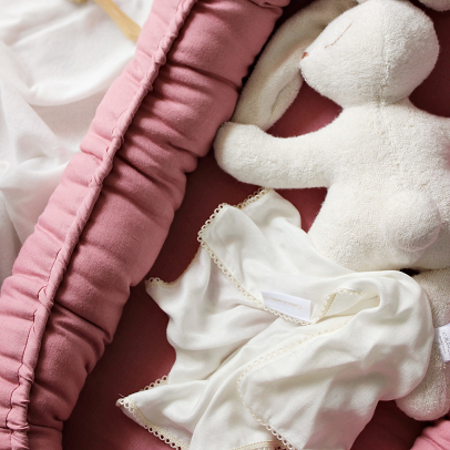 Cotton & Sweets, blush klassisk babynest i 100 % linne 