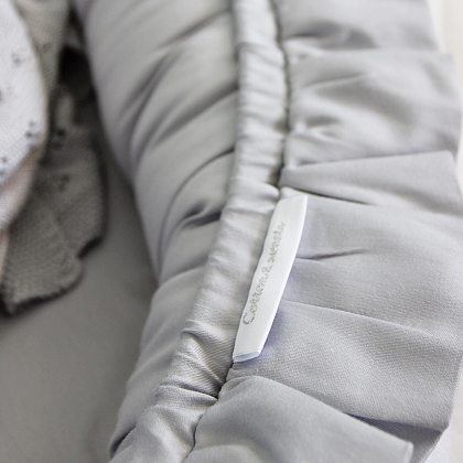Cotton & Sweets, grey satin baby nest 