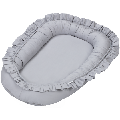 Cotton & Sweets , grey satin baby nest