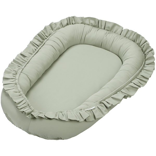 Cotton & Sweets, desert green baby nest in satin 