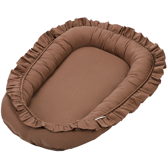 Cotton & Sweets, chocolate baby nest in satin 