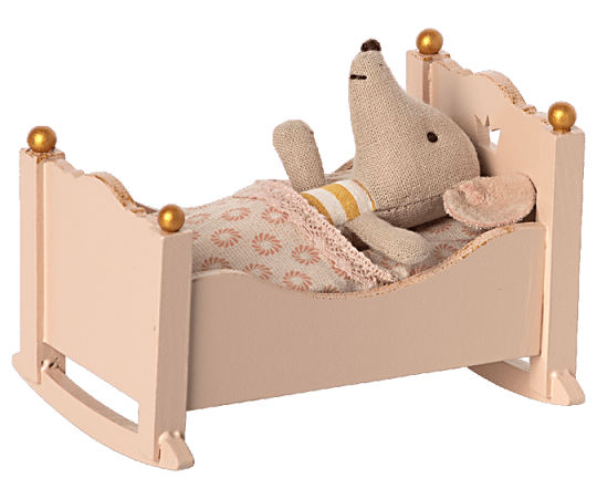 Maileg, Cradle baby mouse - pink 