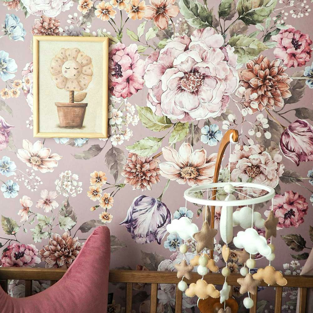 Dekornik, Wallpaper Bouquet of flowers- lilac 